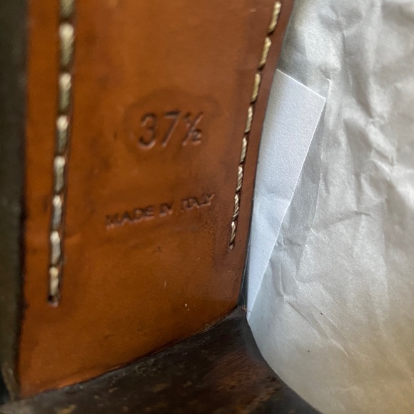 Louis Vuitton black leather zipper knee high boots heels 37.5 silver buckle 7.5 - Picture 11 of 15